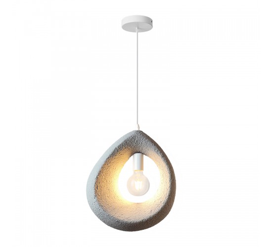 Φωτιστικό οροφής Ferclyn E27 ps σε ανοιχτό γκρι 32x24x35εκ Υλικό: METAL - POLYSTYRENE 342-000091