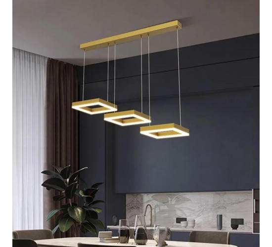 Φωτιστικό οροφής τρίφωτο Benor led μέταλλο χρυσό 70x20x15εκ Υλικό: METAL - ACRILIC 342-000100