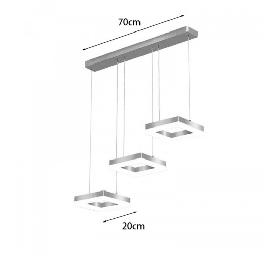 Φωτιστικό οροφής τρίφωτο Benor led μέταλλο χρυσό 70x20x15εκ Υλικό: METAL - ACRILIC 342-000100