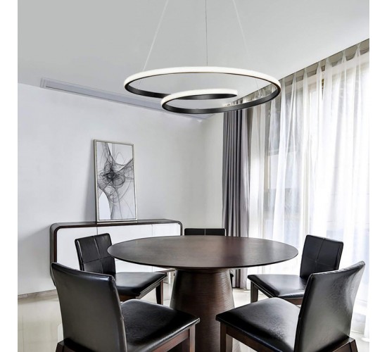 Φωτιστικό οροφής Rexon led μέταλλο μαύρο Φ49x12εκ Υλικό: METAL - ACRILIC 342-000103