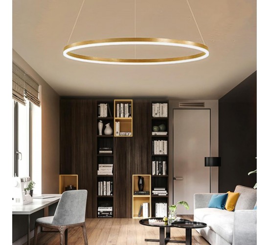 Φωτιστικό οροφής Nebrian led μέταλλο χρυσό Φ60x15εκ Υλικό: METAL - ACRILIC 342-000104