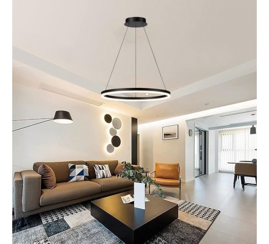 Φωτιστικό οροφής Nebrian led μέταλλο μαύρο Φ60x15εκ Υλικό: METAL - ACRILIC 342-000105