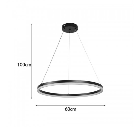 Φωτιστικό οροφής Nebrian led μέταλλο μαύρο Φ60x15εκ Υλικό: METAL - ACRILIC 342-000105