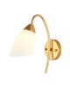 Φωτιστικό τοίχου-απλίκα Berak E27 μέταλλο χρυσο-λευκο 10x10x17εκ Υλικό: METAL - GLASS 342-000112
