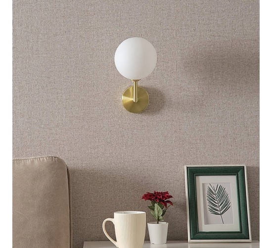 Φωτιστικό τοίχου-απλίκα Cebron G9 μέταλλο χρυσο-λευκο 15x25x28εκ Υλικό: METAL - GLASS 342-000114