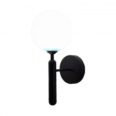 Φωτιστικό τοίχου-απλίκα Genka G9 μέταλλο μαύρο-λευκο 15x23x34εκ Υλικό: METAL - GLASS 342-000115