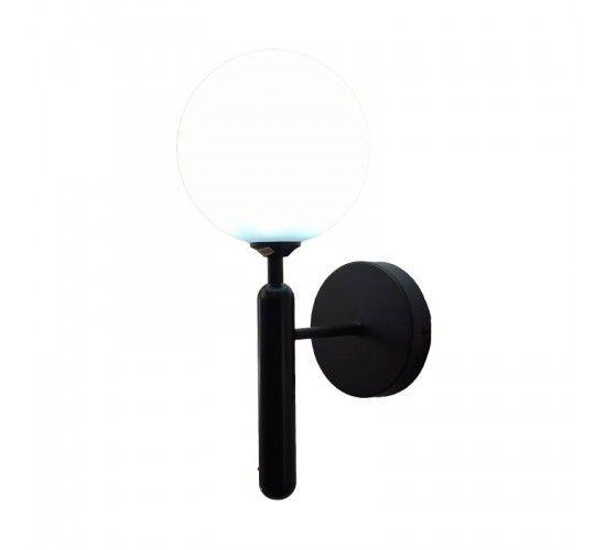 Φωτιστικό τοίχου-απλίκα Genka G9 μέταλλο μαύρο-λευκο 15x23x34εκ Υλικό: METAL - GLASS 342-000115