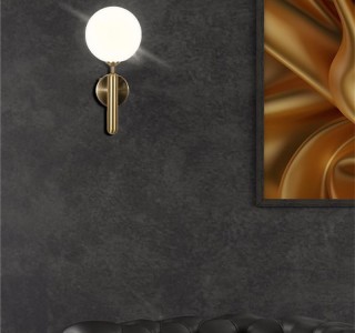 Φωτιστικό τοίχου-απλίκα Genka G9 μέταλλο χρυσο-λευκο 15x23x34εκ Υλικό: METAL - GLASS 342-000116