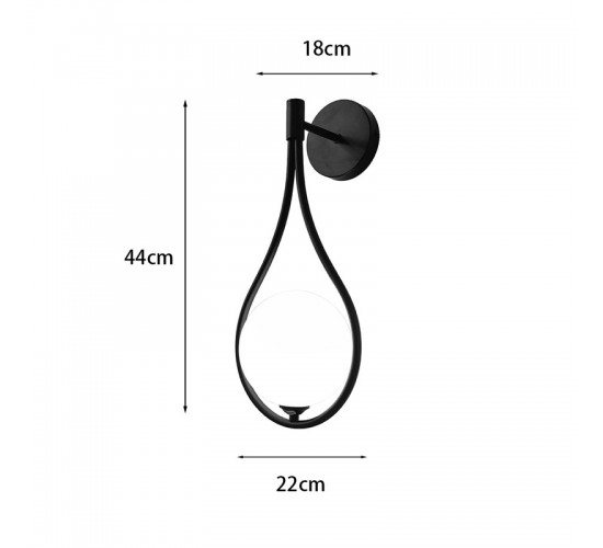 Φωτιστικό τοίχου-απλίκα Teary G9 μέταλλο μαύρο-λευκο 16x12x37εκ Υλικό: METAL - GLASS 342-000120