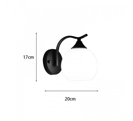 Φωτιστικό τοίχου-απλίκα Belinest E27 μέταλλο - γυαλί σε μαύρο-λευκό 20x14x17εκ Υλικό: METAL - ROPE 342-000125