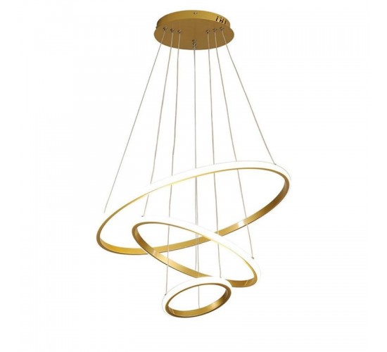 Φωτιστικό οροφής Rings led μέταλλο χρυσό Φ60x100εκ Υλικό: METAL - 342-000129