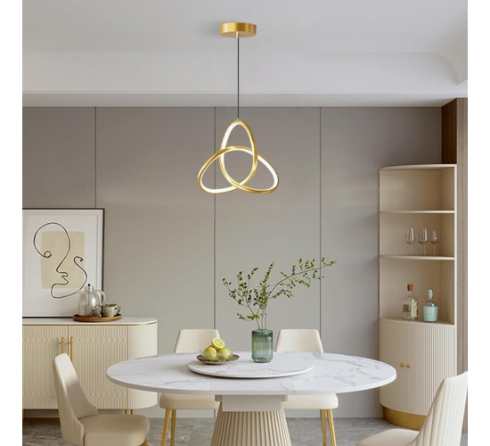 Φωτιστικό οροφής Trinity led μέταλλο χρυσό Φ22x100εκ Υλικό: METAL - 342-000133