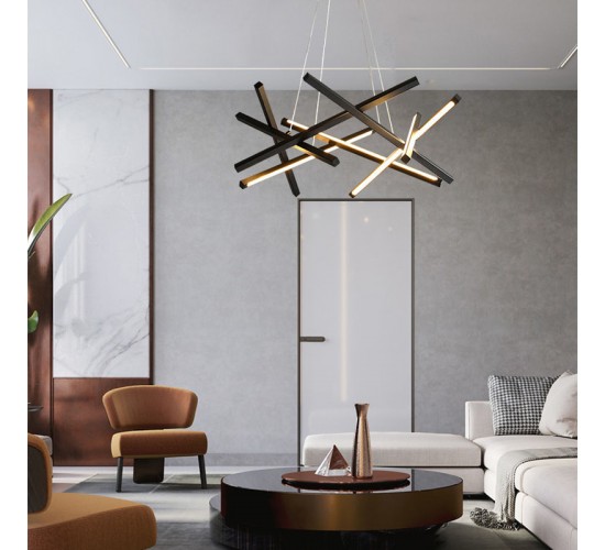 Φωτιστικό οροφής Luminis led μέταλλο μαύρο 85x85x40εκ Υλικό: METAL - 342-000134