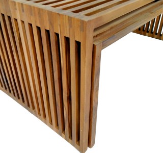 Τραπέζι Tinnie σετ 2τεμ teak ξύλο σε φυσική απόχρωση Υλικό: TEAK WOOD 343-000027