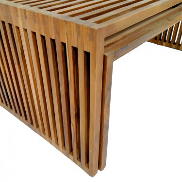 Τραπέζι Tinnie σετ 2τεμ teak ξύλο σε φυσική απόχρωση Υλικό: TEAK WOOD 343-000027
