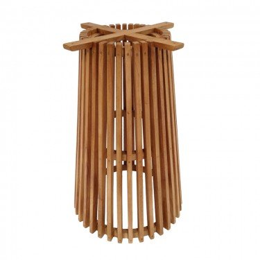 Βάση τραπεζιού μπαρ εσωτερικού χώρου Galy mindi ξύλο σε φυσική απόχρωση Φ60x90εκ Υλικό: MINDI WOOD 343-000030