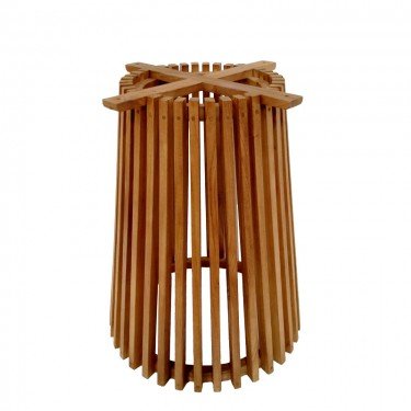 Βάση τραπεζιού εσωτερικού χώρου Galy mindi ξύλο σε φυσική απόχρωση Φ60x75εκ Υλικό: MINDI WOOD 343-000032