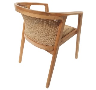 Πολυθρόνα Granny teak wood και συνθετικό σχοινί σε φυσική απόχρωση 60x60x82εκ Υλικό: TEAK WOOD - SYNTHETIC WEAVING 343-000034