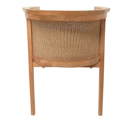 Πολυθρόνα Granny teak wood και συνθετικό σχοινί σε φυσική απόχρωση 60x60x82εκ Υλικό: TEAK WOOD - SYNTHETIC WEAVING 343-000034