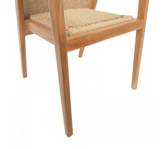 Πολυθρόνα Granny teak wood και συνθετικό σχοινί σε φυσική απόχρωση 60x60x82εκ Υλικό: TEAK WOOD - SYNTHETIC WEAVING 343-000034