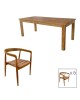 Τραπεζαρία 7τεμ.Noody-Wooly teak ξύλο σε φυσική απόχρωση Υλικό: TEAK WOOD 343-000036