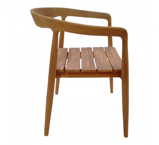 Τραπεζαρία 5τεμ Noody-Kenda I teak ξύλο σε φυσική απόχρωση Φ120x75 Υλικό: TEAK WOOD 343-000039