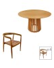 Τραπεζαρία 5τεμ Noody-Kenda I teak ξύλο σε φυσική απόχρωση Φ120x75 Υλικό: TEAK WOOD 343-000039