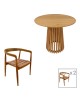 Τραπεζαρία 3τεμ Noody-Kenda I teak ξύλο σε φυσική απόχρωση Φ80x75 Υλικό: TEAK WOOD 343-000043