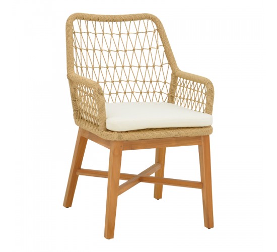 Τραπεζαρία Elaiza-Kenda I σετ 5τεμ teak ξύλο σε φυσική-μπεζ απόχρωση Φ120x75εκ Υλικό: TEAK WOOD 343-000048