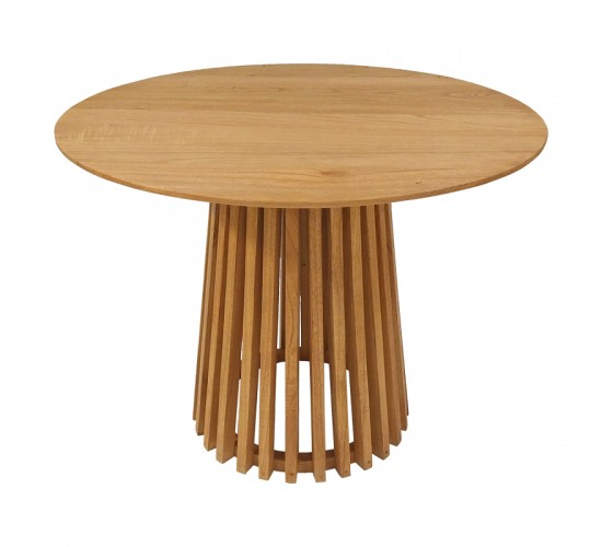 Τραπεζαρία Elaiza-Kenda σετ 5τεμ σε φυσική-μπεζ απόχρωση Φ80x75εκ Υλικό: TEAK -MINDI WOOD 343-000051