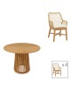 Τραπεζαρία Elaiza-Kenda σετ 5τεμ σε φυσική-μπεζ απόχρωση Φ80x75εκ Υλικό: TEAK -MINDI WOOD 343-000051