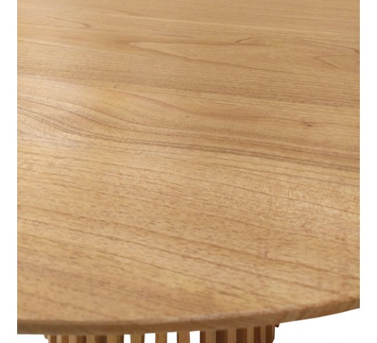 Τραπεζαρία Granny-Kenda I σετ 5τεμ σε φυσική-μπεζ απόχρωση Φ120x75εκ Υλικό: TEAK WOOD- PE ROPE 343-000073