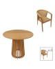Τραπεζαρία Granny-Kenda Ι σετ 5τεμ σε φυσική-μπεζ απόχρωση Φ80x75εκ Υλικό: TEAK WOOD- PE ROPE 343-000076