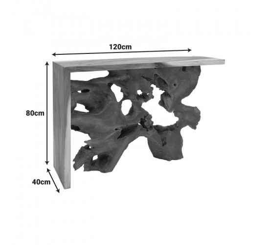 Κονσόλα Jako Inart teak ξύλο σε φυσική απόχρωση 120x40x80εκ Υλικό: TEAK WOOD 343-000079