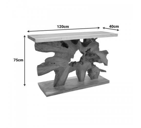 Κονσόλα Nasiol Inart teak ξύλο σε φυσική απόχρωση 120x40x75εκ Υλικό: TEAK WOOD 343-000080