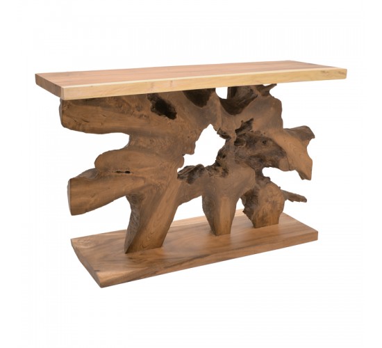 Κονσόλα Nasiol Inart teak ξύλο σε φυσική απόχρωση 120x40x75εκ Υλικό: TEAK WOOD 343-000080