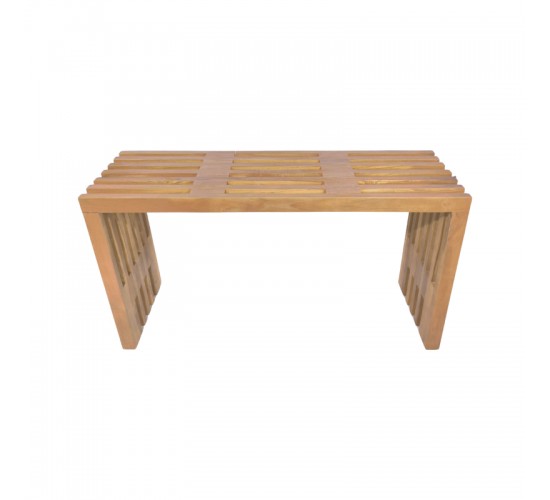 Παγκάκι Zen teak ξύλο σε φυσική απόχρωση 90x30x48εκ Υλικό: TEAK WOOD 343-000089