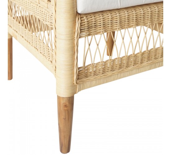 Πολυθρόνα Necorian paakoworld teak ξύλο με pe rattan σε φυσική απόχρωση και λευκό μαξιλάρι 80x70x87εκ Υλικό: TEAK WOOD 343-000090 Πολυθρόνα Necorian paakoworld teak ξύλο με pe rattan σε φυσική απόχρωση και λευκό μαξιλάρι 80x70x87εκ Υλικό: TEAK WOOD 343-000090