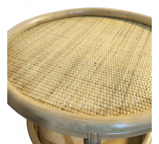 Βοηθητικό τραπέζι Moody pe rattan σε φυσική απόχρωση Φ55x51εκ Υλικό: TEAK WOOD - GLASS 343-000093 Βοηθητικό τραπέζι Moody pe rattan σε φυσική απόχρωση Φ55x51εκ Υλικό: TEAK WOOD - GLASS 343-000093