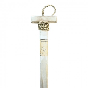 Διακοσμητικό τοίχου κουπί Boon Inart μαόνι ξύλο σε λευκή-φυσική απόχρωση 20x3x120εκ Υλικό: MAHOGANY WOOD 343-000099