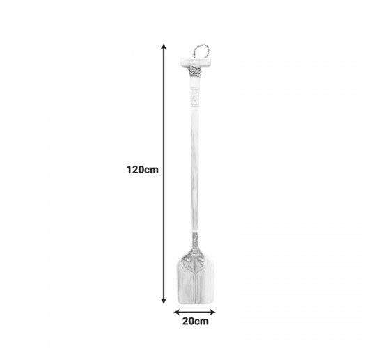 Διακοσμητικό τοίχου κουπί Boon Inart μαόνι ξύλο σε λευκή-φυσική απόχρωση 20x3x120εκ Υλικό: MAHOGANY WOOD 343-000099