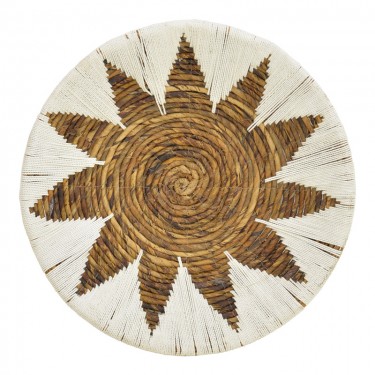 Διακοσμητικό τοίχου Circy Inart σετ 3 τεμ ψάθα σε λευκή-μπεζ απόχρωση Υλικό: WICKER 343-000101