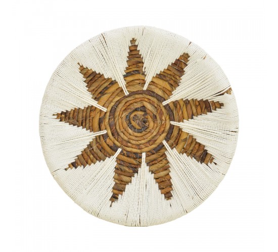 Διακοσμητικό τοίχου Circy Inart σετ 3 τεμ ψάθα σε λευκή-μπεζ απόχρωση Υλικό: WICKER 343-000101