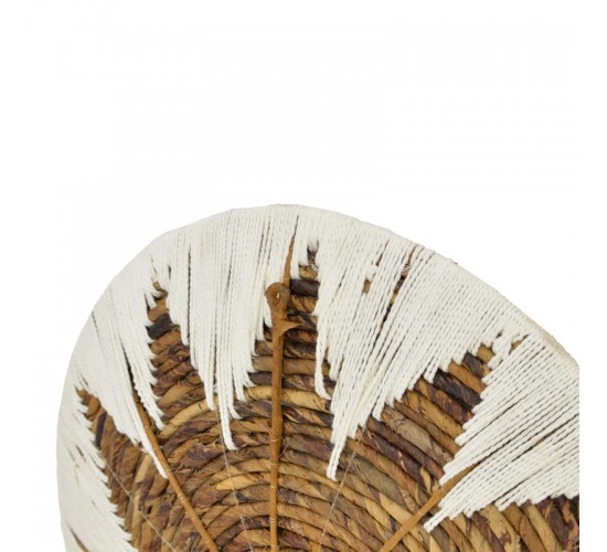 Διακοσμητικό τοίχου Circy Inart σετ 3 τεμ ψάθα σε λευκή-μπεζ απόχρωση Υλικό: WICKER 343-000101