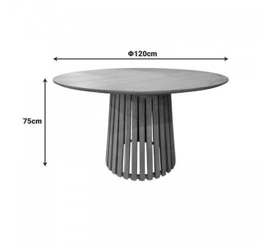 Τραπέζι Kenda Ι mindi ξύλο σε φυσική απόχρωση Φ120x75εκ Υλικό: MINDI WOOD 343-000116