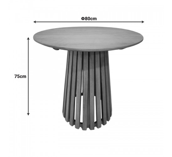 Τραπέζι Kenda I mindi ξύλο σε φυσική απόχρωση Φ80x75εκ Υλικό: MINDI WOOD 343-000117