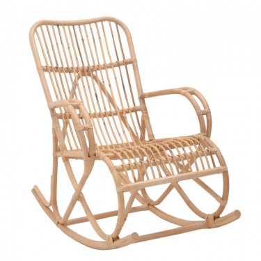 Κουνιστή πολυθρόνα Cormeny rattan σε φυσική απόχρωση 68x109x103εκ Υλικό: RATTAN 344-000004