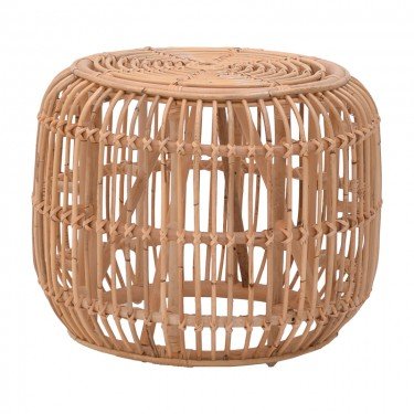 Σκαμπό Rajesty rattan σε φυσική απόχρωση Φ60x46εκ Υλικό: RATTAN 344-000010