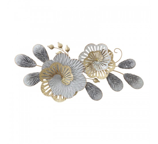 Διακοσμητικό τοίχου Barney Inart μέταλλο σε χρυσή-λευκή απόχρωση 85.5x39x5.5εκ Υλικό: IRON 100%  345-000002