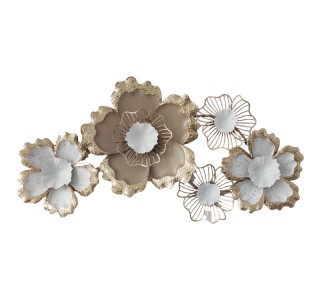 Διακοσμητικό τοίχου Vogene Inart μέταλλο σε χρυσή-λεύκη απόχρωση 90.5x47x7εκ Υλικό: IRON 100%  345-000003